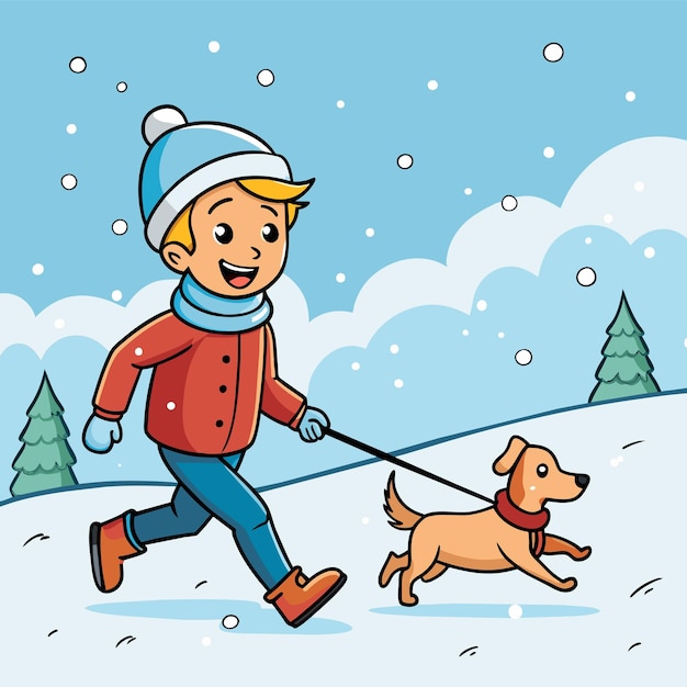 Vecteur vêtements d'hiver, ski, vacances, neige, amusements pour enfants, dessins à la main, autocollants de dessins animés, concept d'icône.