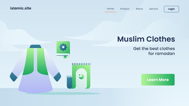 Vêtements Musulmans Pour Atterrissage De Modèle De Site Web Ou Conception De Page D'accueil