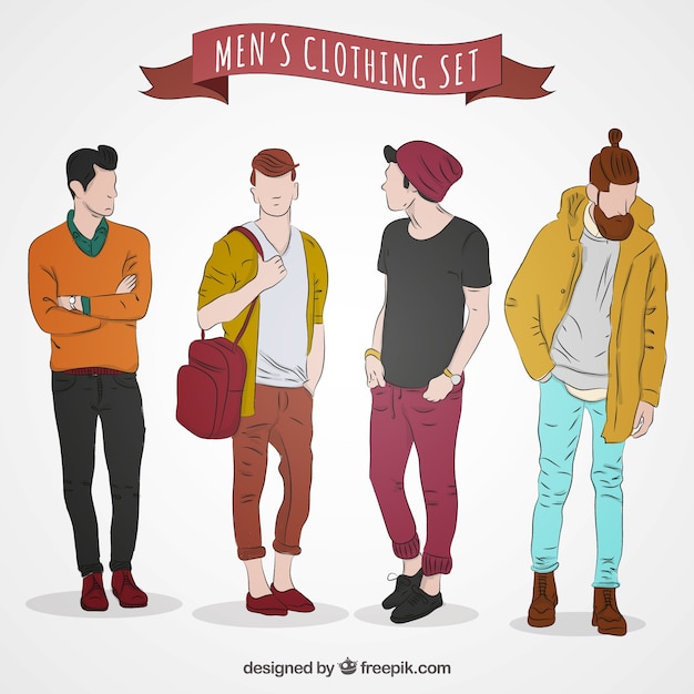 Vecteur vêtements pour hommes modernes