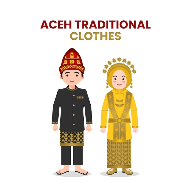 Vecteur vêtements traditionnels d'aceh