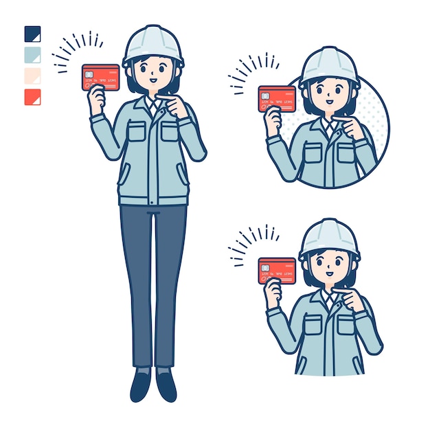 Vêtements de travail simples femmeCarte de crédit