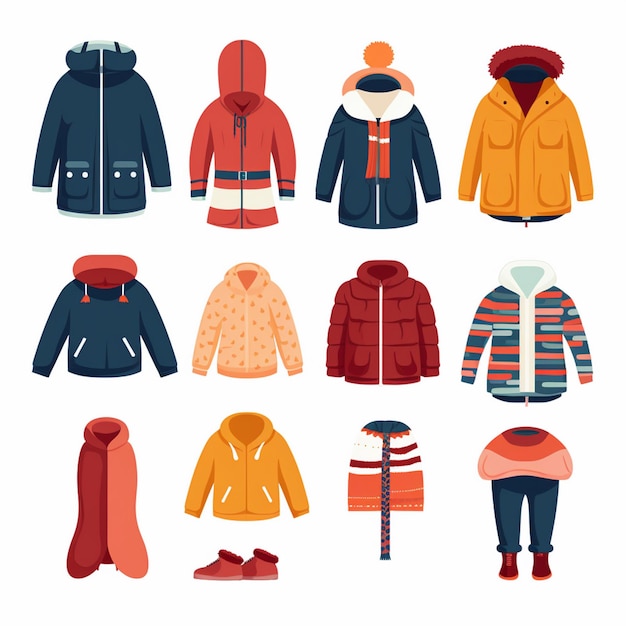 vêtements vectoriels illustration isolée vêtements de mode vêtements de set icône dessin de tissu tissu