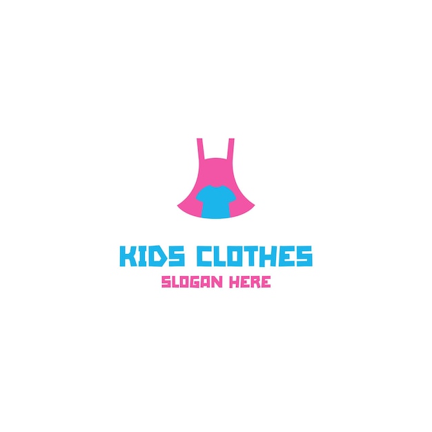 Vêtements vectoriels pour illustration de modèle de conception de logo de petits garçons et filles
