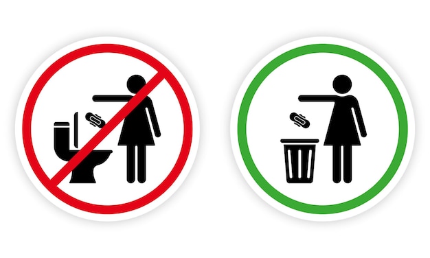Veuillez ne pas rincer la litière dans les toilettes. Autorisé à jeter une serviette, du papier, des tampons, une serviette dans la corbeille à papier