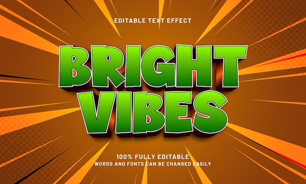 vibrations lumineuses effet de texte modifiable avec un thème heureux et enfants