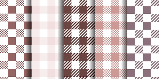 Vichy Seamless Set Pastel Gingham Pattern Background Pour La Couverture De Papier Peint De Pâques