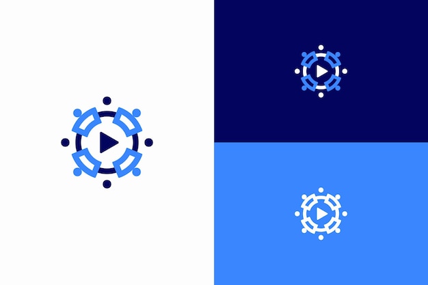 Vecteur vidéo abstraite cercle de logo de la communauté