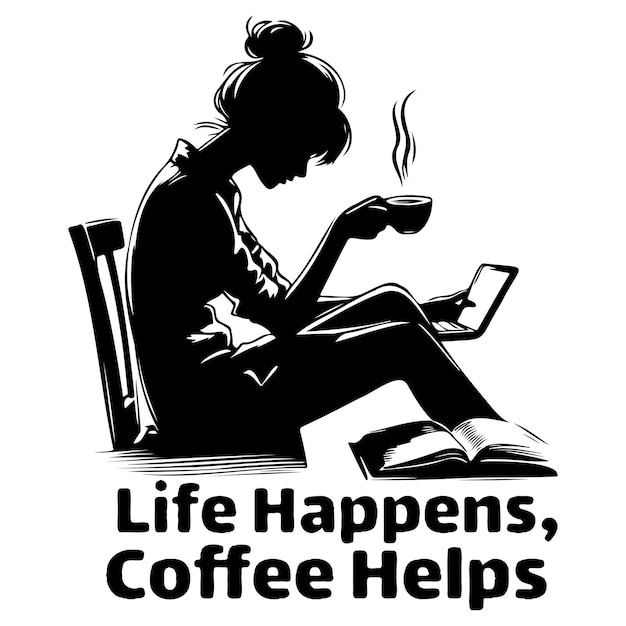 Vecteur la vie se passe le café aide_d