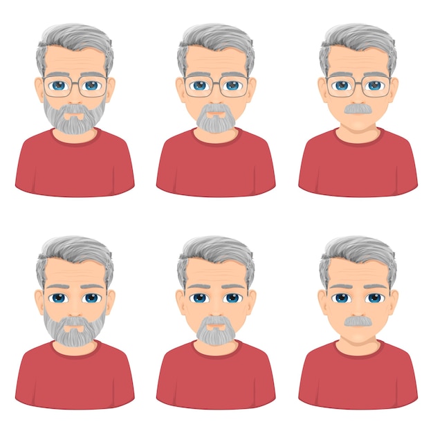 Un vieil homme aux cheveux gris.
