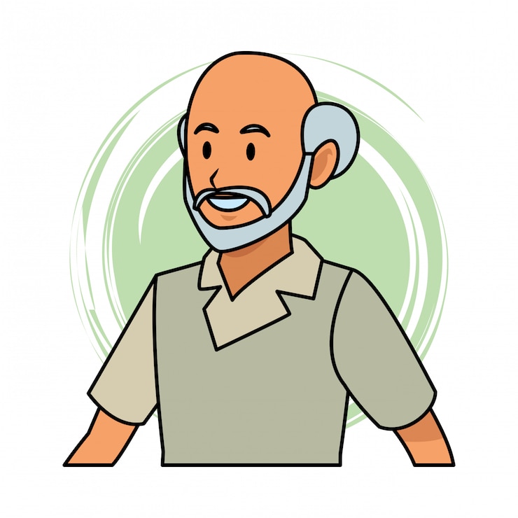 Vecteur vieil homme profil pop art