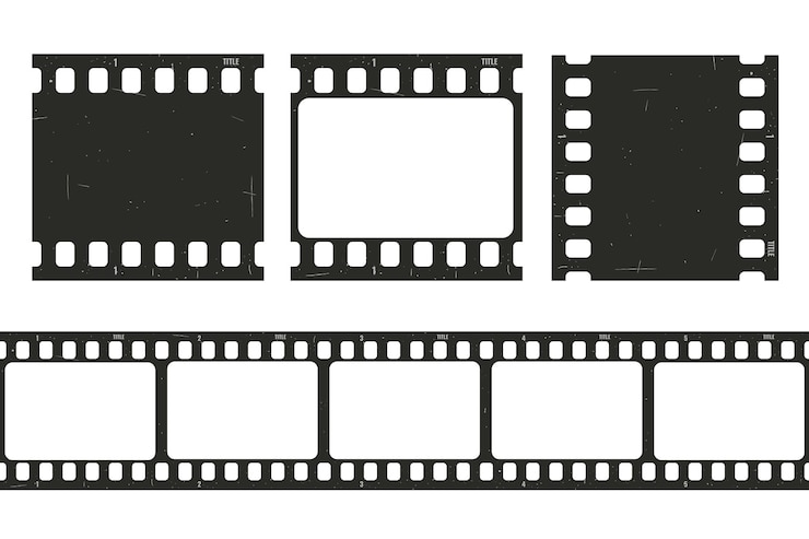 Vecteur une vieille bande de film rétro avec une texture grunge