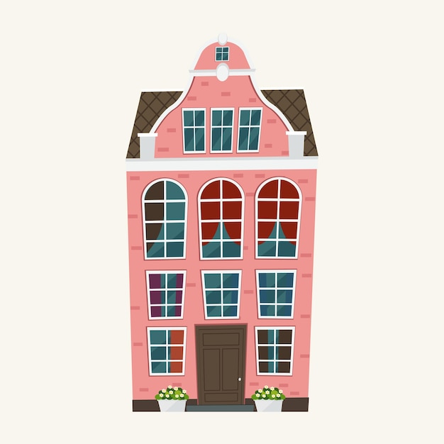 Vieille maison colorée européenne