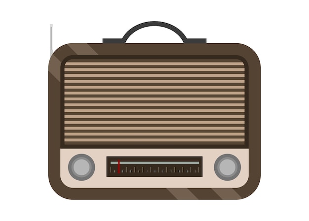 Vieille radio Illustration plate simple