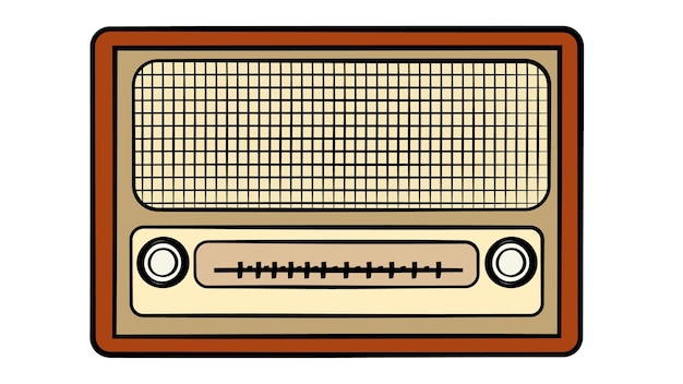 Vieille radio de musique obsolète hipster vintage rétro vintage en bois brun sur fond blanc