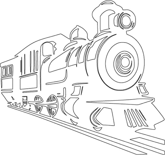 Vecteur vieux dessin de train