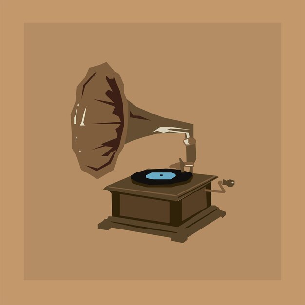 Vecteur le vieux est le gramophone d'or