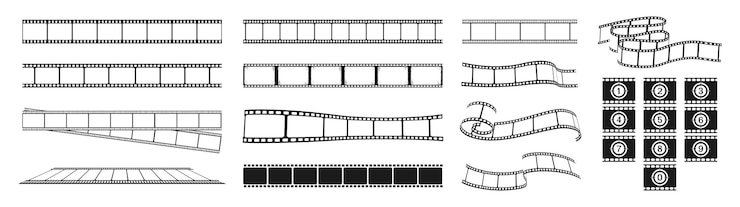 Vecteur vieux films grunge film longue bande dessinée vintage filmstrip cadre de rouleau vectoriel photo d'arrière-plan