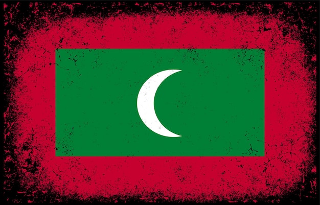 vieux sale grunge vintage maldives drapeau national fond