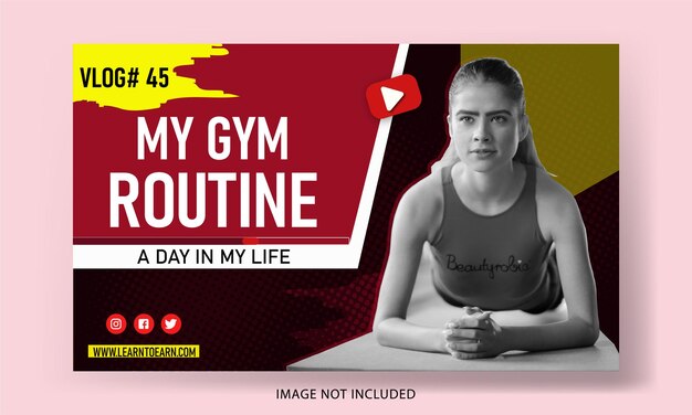 Vignette Youtube Salle de sport professionnelle Fitness Gagner de l'argent en ligne Jeux Interview Podcast Clé d'entreprise