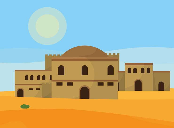 Vecteur ville du désert arabe