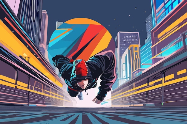 Vecteur la ville d'illustration du parkour