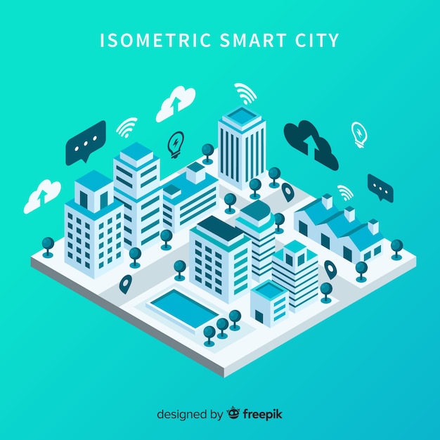Ville intelligente isométrique