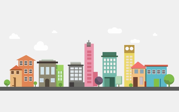 La ville des rêves Une illustration d'un magnifique horizon urbain
