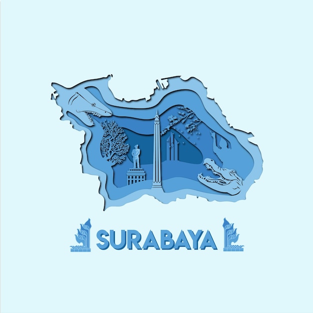 Vecteur la ville de surabaya