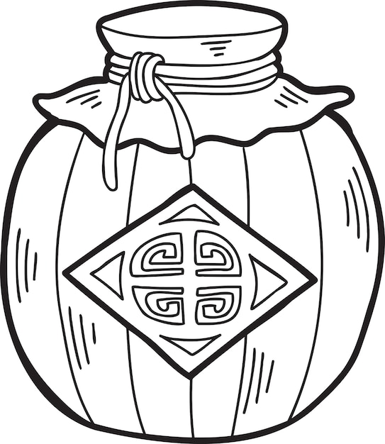 Vin d'Osmanthus dessiné à la main Illustration de la cuisine chinoise et japonaise
