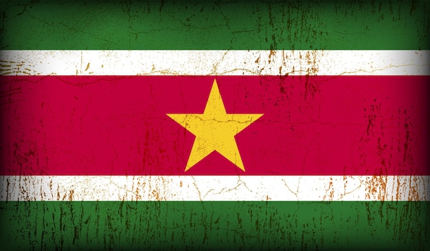 Vecteur vintage crack texture style suriname drapeau design vecteur