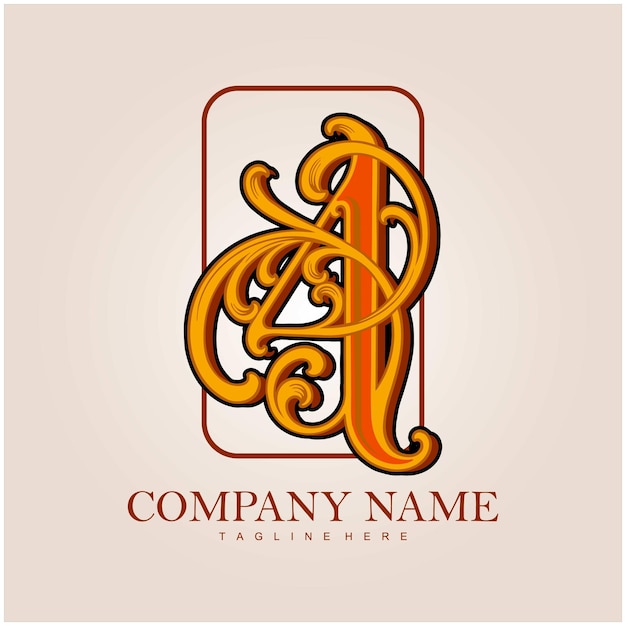 Vecteur vintage élégance or numéro 4 monogramme logo illustrations vectorielles pour votre travail logo marchandise