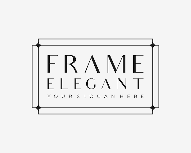 Vintage élégant Cadre Bordure Luxe Chic Linéaire Moderne Minimalisme Typographie Vecteur Logo Design