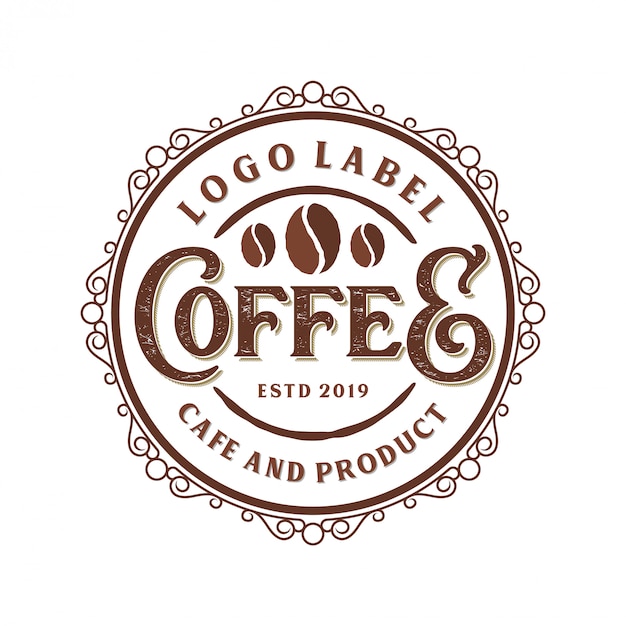 Vecteur vintage logo pour café ou magasin de café
