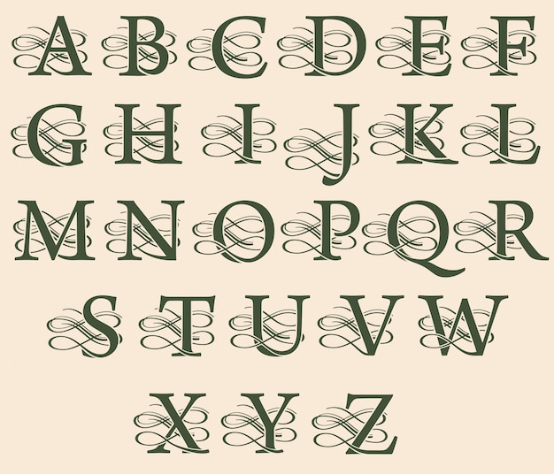 Vecteur vintage monogrammes décoratifs en filigrane