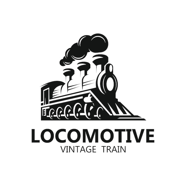 Vintage Old Locomotive Train Machine Logo Design Vector ce logo pour le musée historique collectionneur club historique journal de voyage tourisme et société de marque