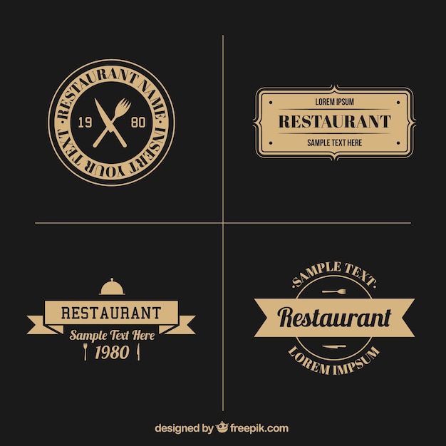 Vecteur vintage restaurant logo collection