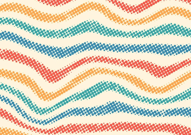Vintage Rétro Coloré Avec Fond De Points De Demi-teinte, Conception De Fond Abstrait Demi-teinte Rétro