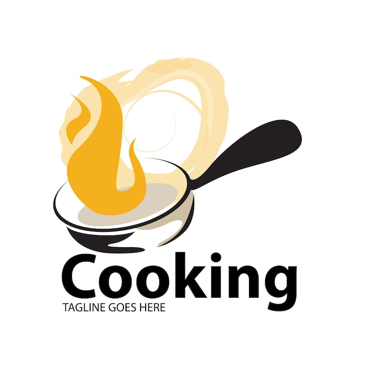 Vecteur vintage retro hot cook logo fonte vieux wok rustique avec feu pour cuisine traditionnelle restaurant kitch