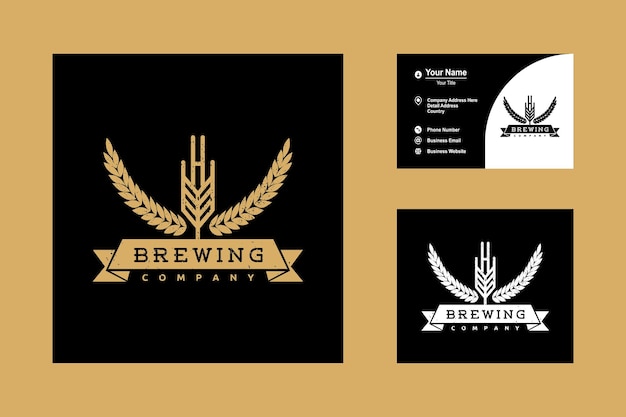 Vecteur vintage rustic malt logo icon vector design inspiration pour ale beer brewery