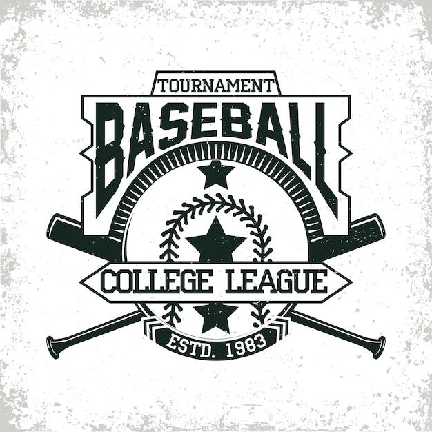 Vintage Tshirt Graphisme Grange Impression Timbre Baseball Typographie Emblème Sport Logo Creative Design Vector