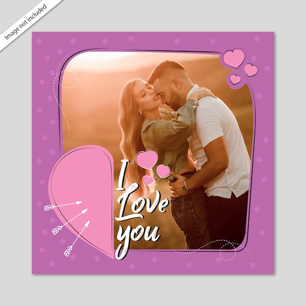 Violet Je T'aime Couple Cartes De Saint Valentin