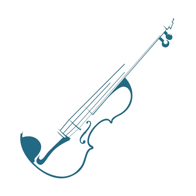 Vecteur violon dessiné de vecteur. isolé sur fond blanc.
