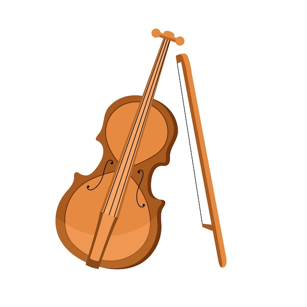 Vecteur violon illustration vectorielle d'un violon isolé sur fond blanc