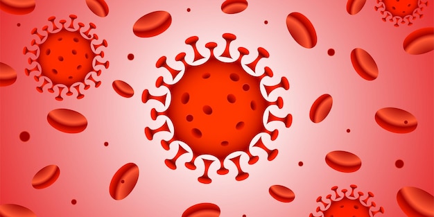 Virus dans la bannière de vecteur de cellules sanguines