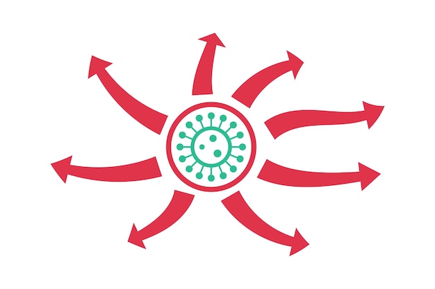 Vecteur le virus se propage sous forme d'attaque de guerre ou de concept d'assaut