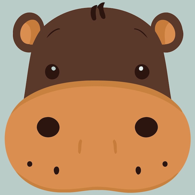 Visage animal mammifère herbivore hippopotame commun