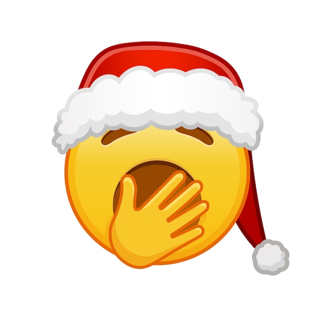 Vecteur visage béant de noël grande taille de sourire emoji jaune