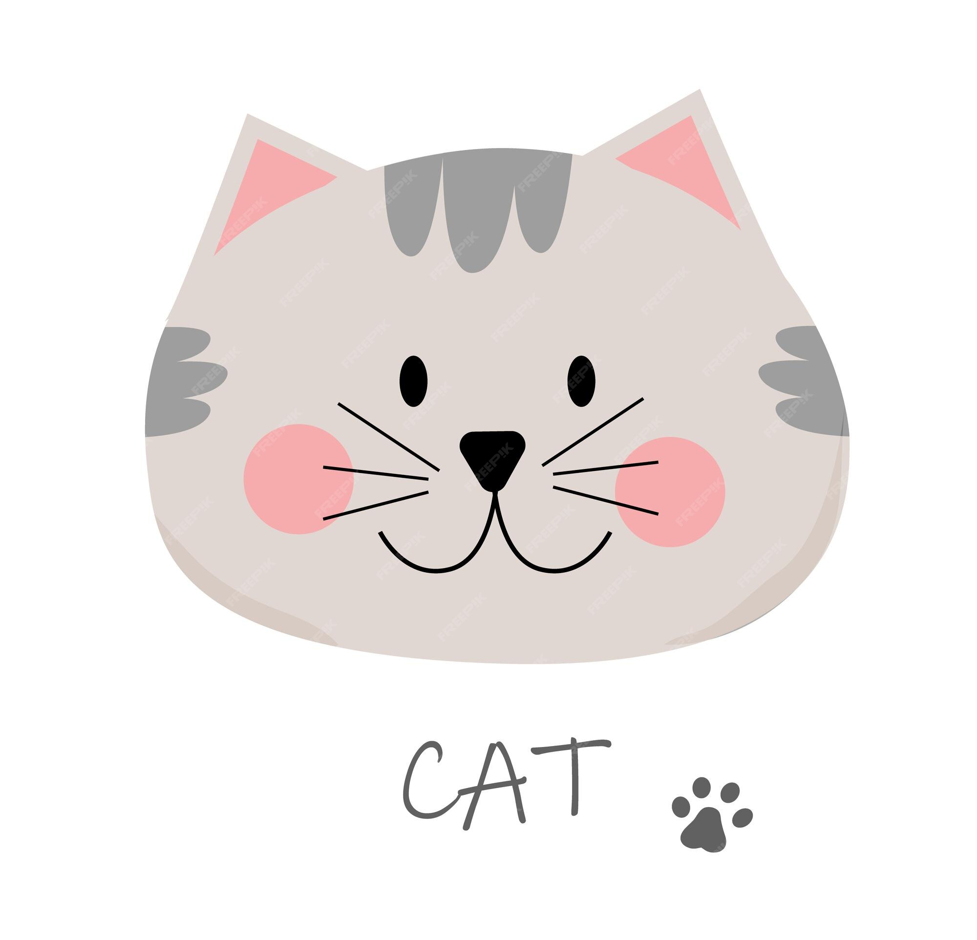 Visage De Cate Mignon Avec Patte De Chat Imprimer Pour Enfants Vetements Affiche De Carte Textile Chambre D Enfants Vecteur Premium