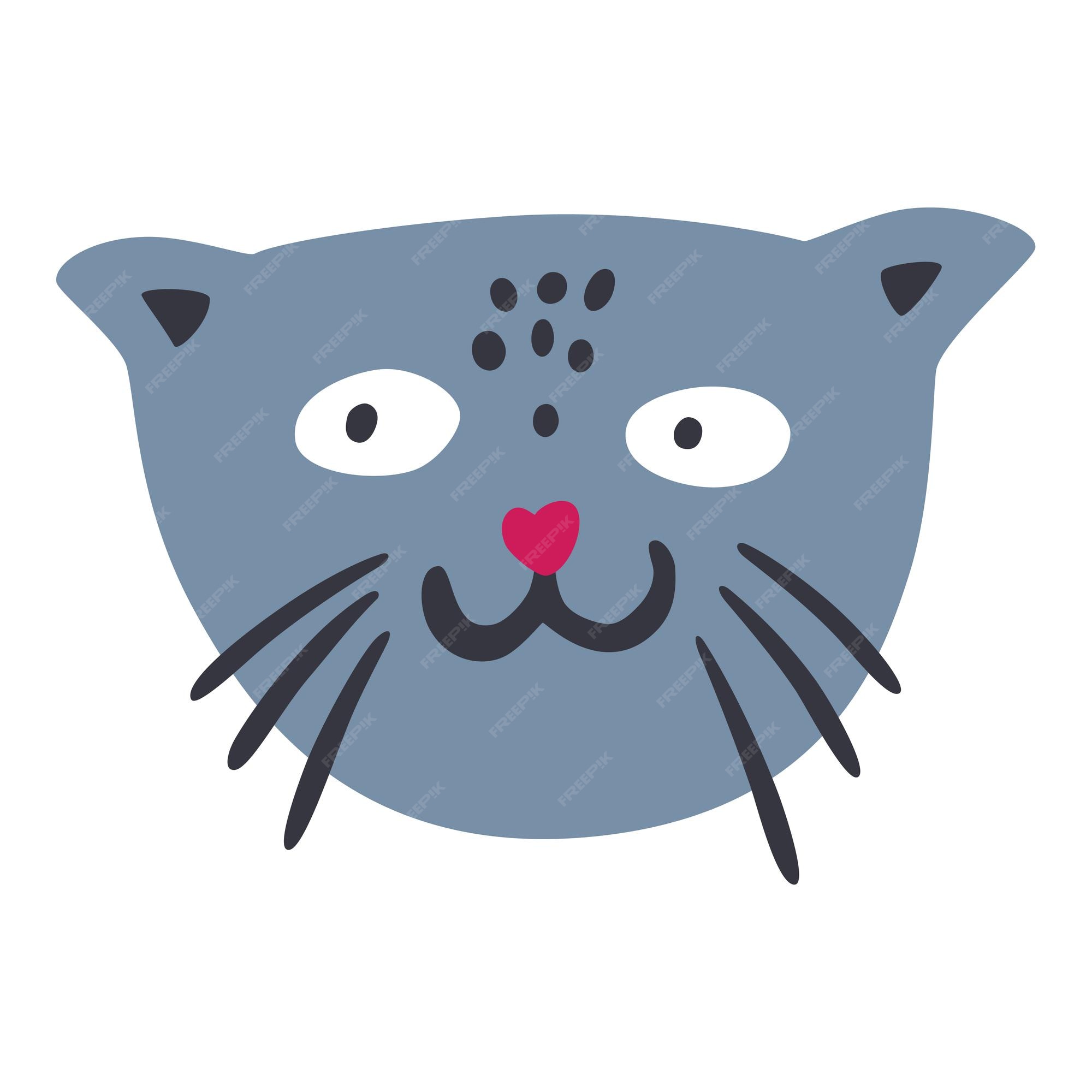 Visage De Chat Mignon Caractere De Chat Imprimer Sur Des Vetements Pour Enfants Affiche De Bebe Dans La Pepiniere Vecteur Premium