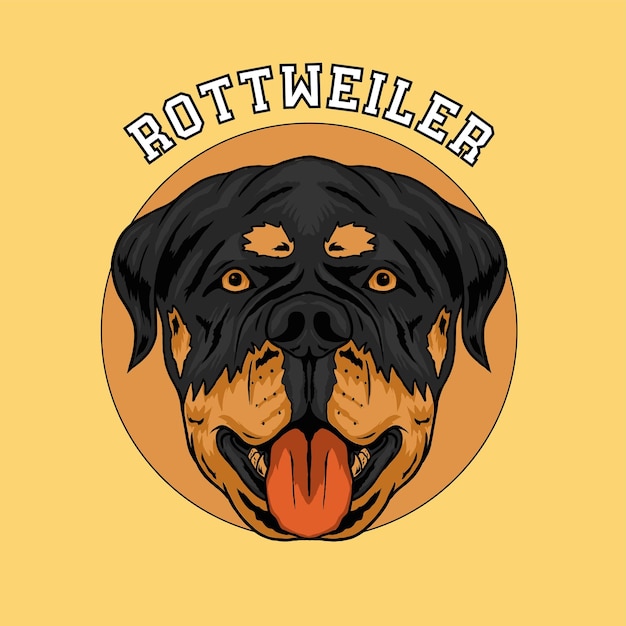 Vecteur visage de chien rottweiler